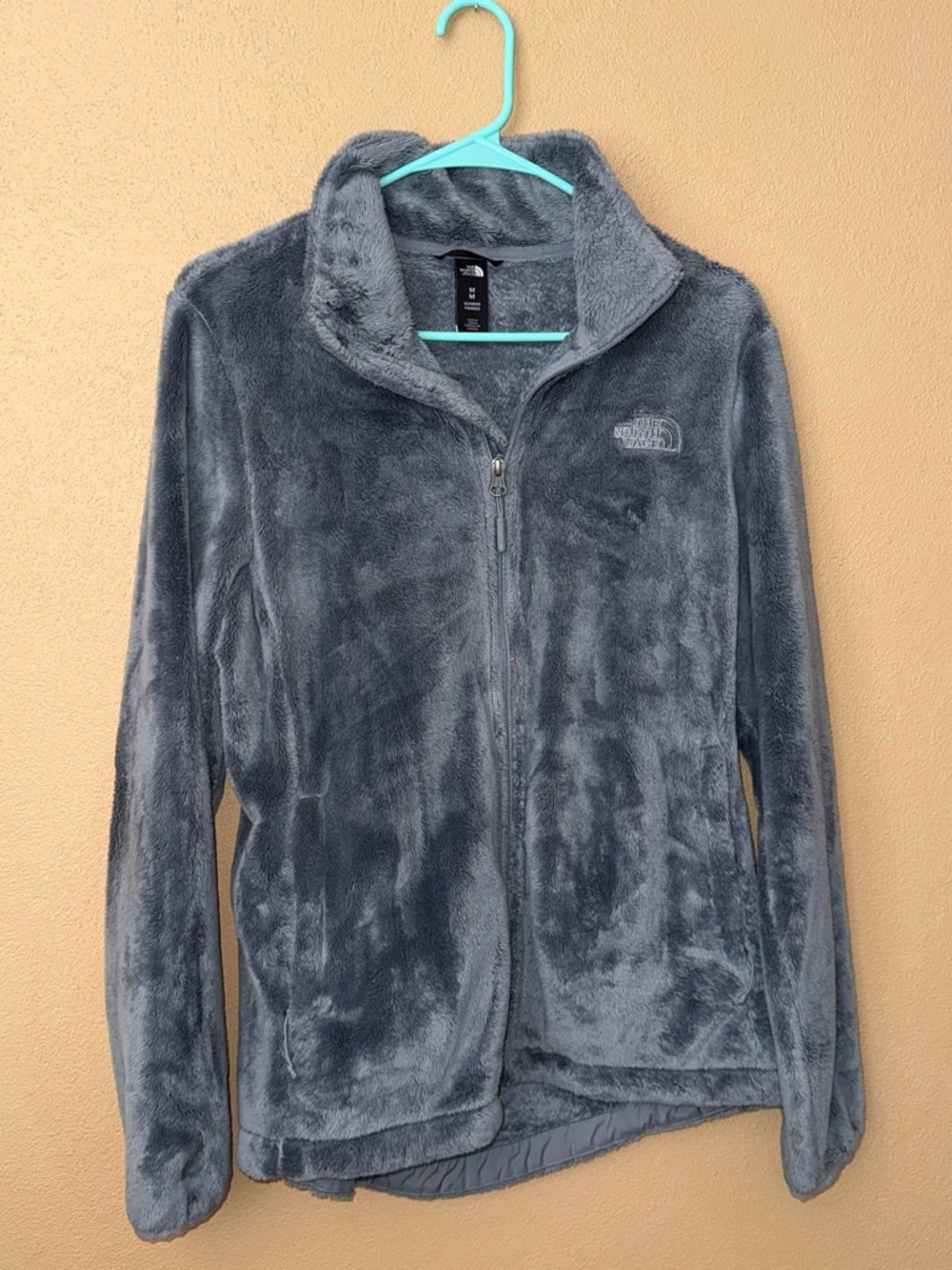The North Face Women's Charcoal Gray Plush Full-Zip Teddy Jacket